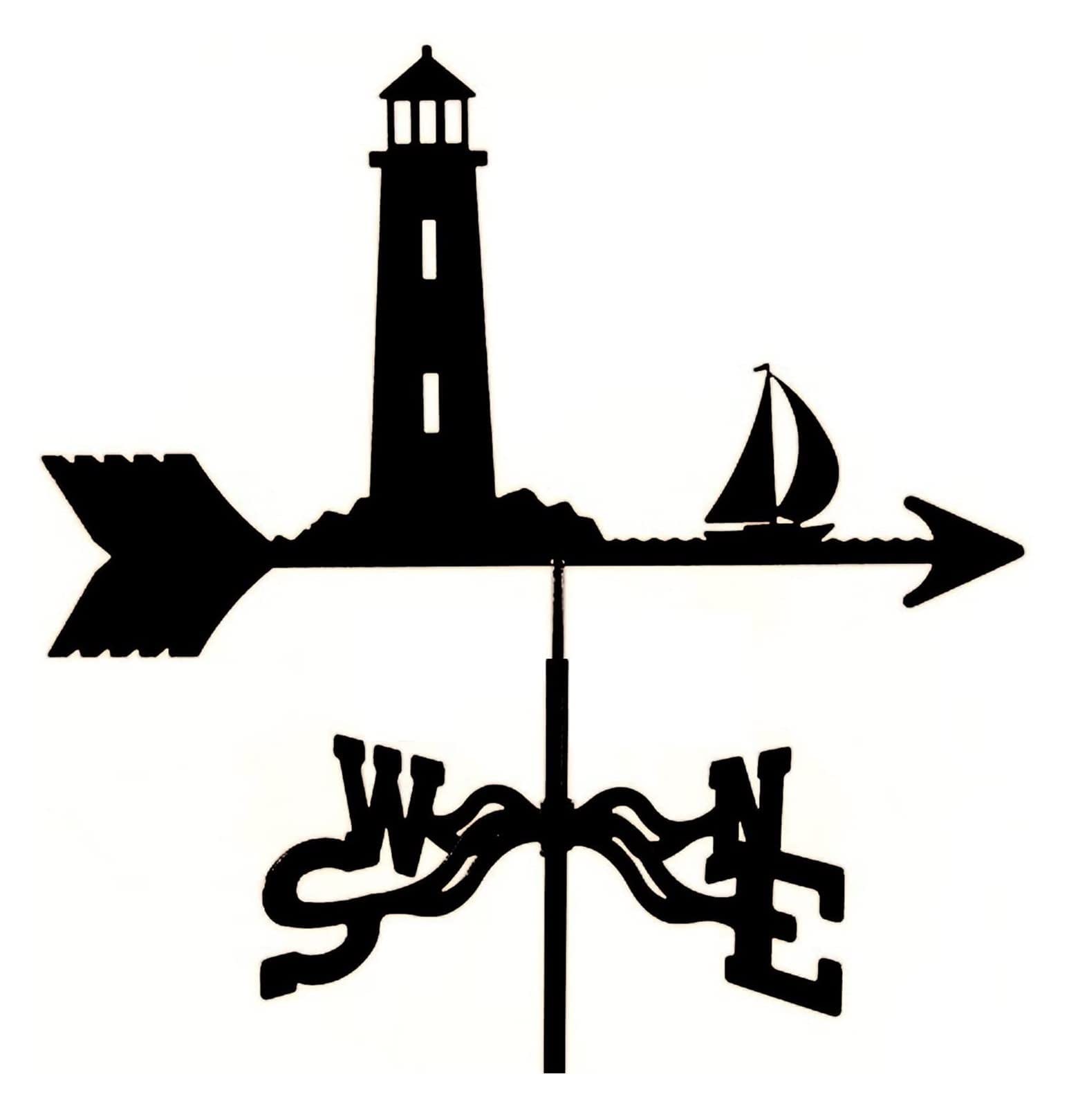 WIQUYBML Stainless Steel Lighthouse Weather Vane Creative Wind Direction Indicator for Garden Mount Yard Decoration