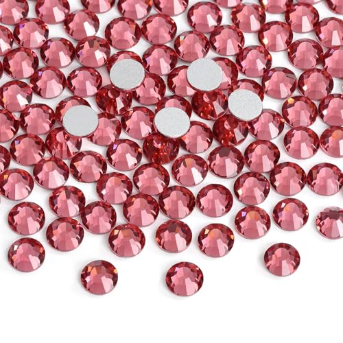 Image of Glue Fix Flatback Rhinestones Glass Diamantes Gems for Nail Art (ss12 1440pcs, Rose)