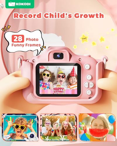 Image of KOKODI Kids Camera Toy Digital Camera for Kids, Birthday Gifts for Girls Age 3-12, 1080P HD Video Camera for Toddler, Unicorn Children Toys for 3 4 5 6 7 8 9 Year Old Girls with 32GB SD Card