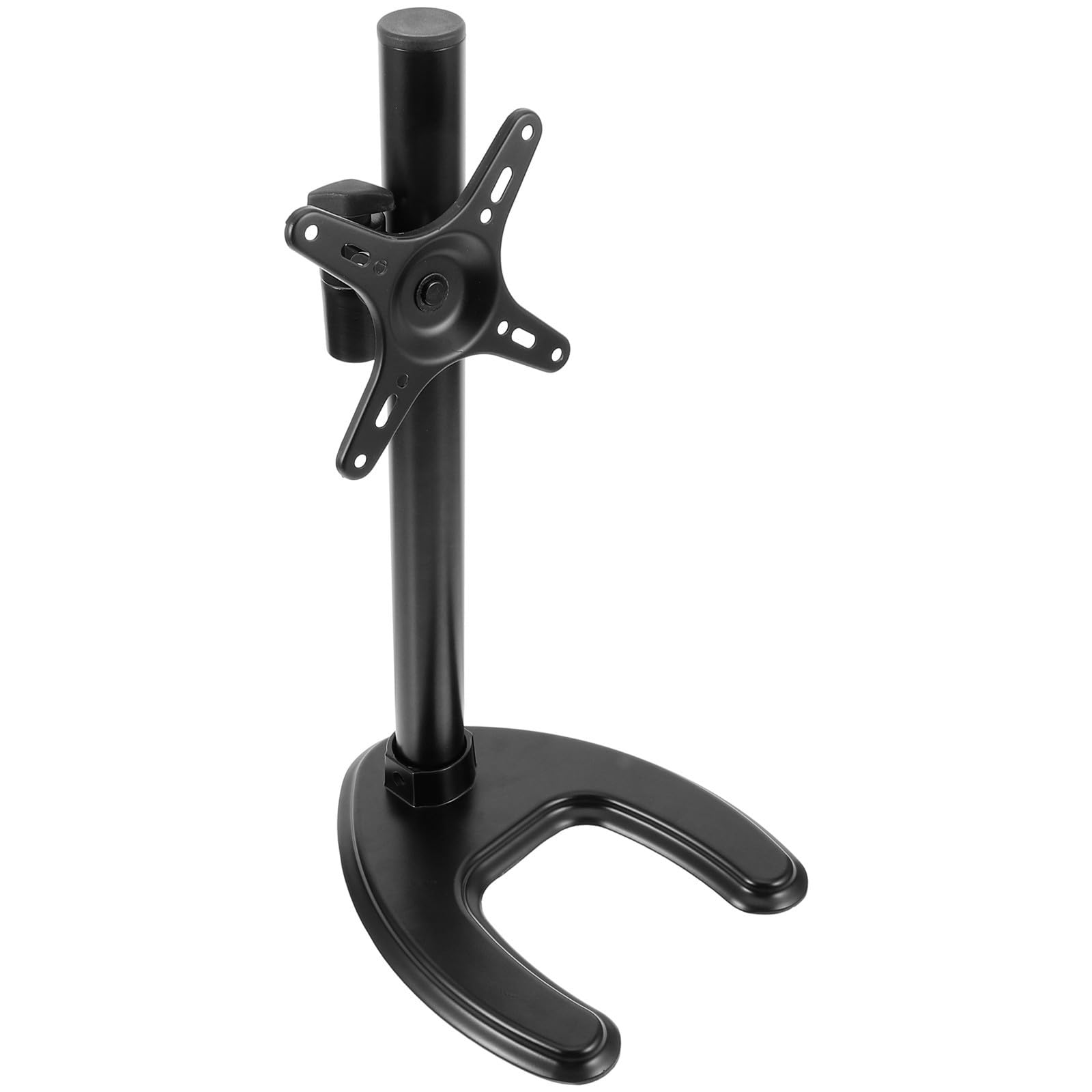 Mikikit Base de Support TV Angles de Vue Flexibles en Alliage D'aluminium Noir et Construction Solide Contemporain pour Moniteur et Téléviseur