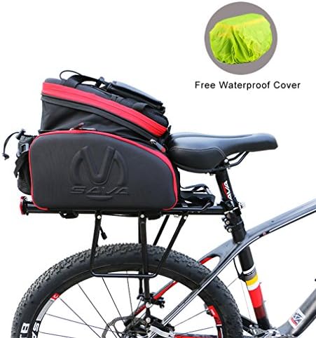 SAVADECK Bike Rack Bag, Bike Trunk Bag Multifunction Waterproof Cycling Road Bicycle Pannier Rack Rear Trunk Carrier Commuter Bag