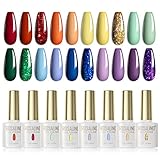 Seguro y Ecológico: ROSALIND esmalte permanente gel de uñas para remojo a partir de ingredientes de resina natural de calidad para proporcionar un gel saludable, no tóxico y de bajo olor que es seguro para la piel y las uñas, acabado de espejo. No se astillan ni se manchan. Resiste todas las pruebas.