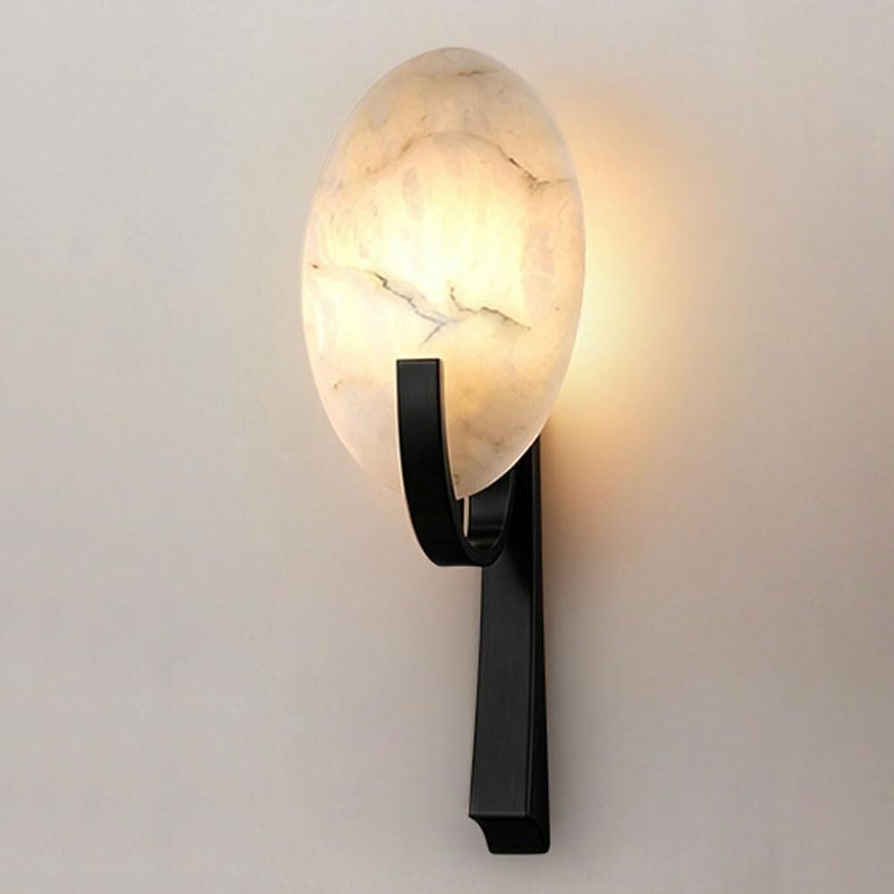 TONFON Alabaster Modern Minimalist Iron Art Wall Lamp