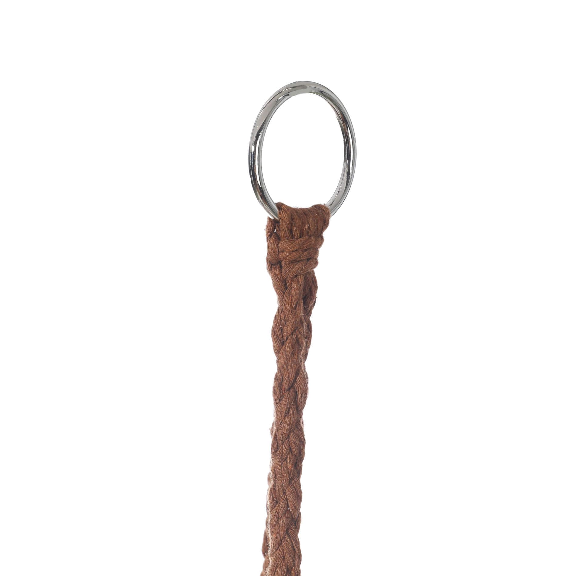 Rebecca Mobili Sedia Appesa, Poltrona a Dondolo, Marrone, Acciaio Policotone, per Esterno o Interno, Robusta, Stile Boho - Misure HxLxP: 120 x 80 x 60 cm - Art. RE7176