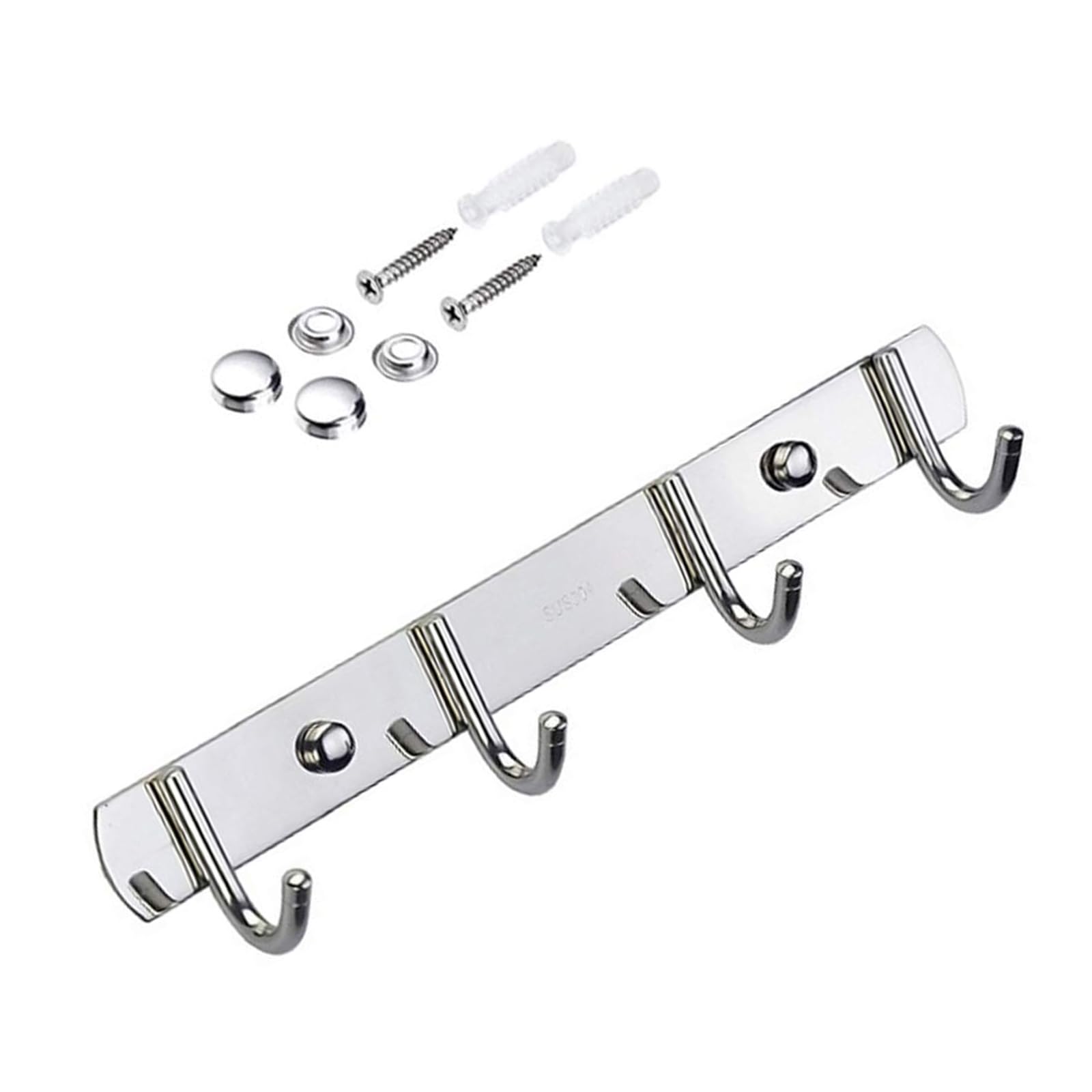 MICFENY Sturdy Hook Rack Practical Stainless Steel Hook Rack Wardrobes Rails Rustproof Towel Holder for Bedroom Bathroom Kitchen