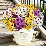 Homcomodar 6 Bündel Künstliche Blumen Außenbereich Gemischte UV-beständige Kunstblumen für den Außenbereich Realistische Künstliche Stiefmütterchen Blumen für Balkon, Balkonkasten,Veranda, Garten