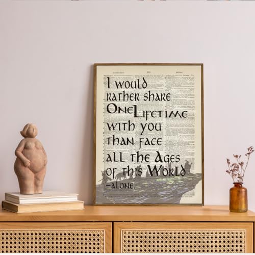 Image of Lord of the Rings Framed Poster - 'I Would Rather Share One Lifetime - Arwen', LOTR Birthday Decor, 12x15