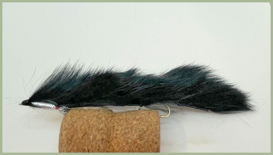 Barbless Black Snake Zonker trout flies size 10, choose the amount required, (3)