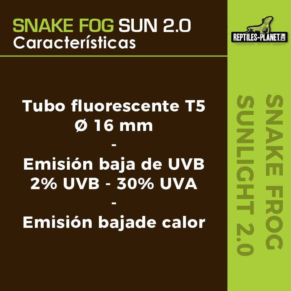 Reptiles-Planet Tubo Solar T5 2.0 Serpientes y Ranas, 39W, 88cm Longitud, 16mm Diámetro