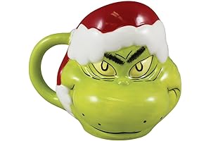 Dr. Seuss Grinch Santa Hat Ceramic Mug 16oz