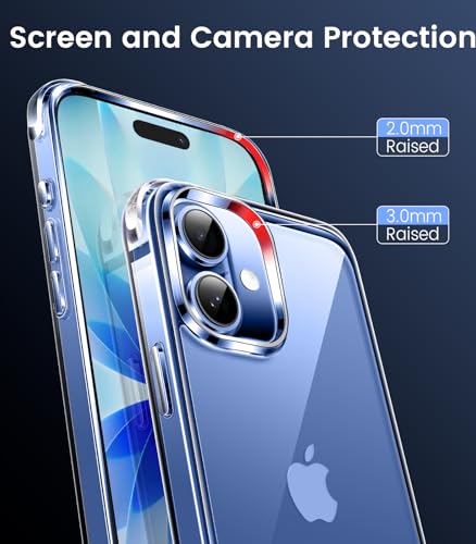 Image of Mkeke Compatible with iPhone 17 Case Clear [Not-Yellowing] [Military-Grade Drop Protection] Shockproof Protective Phone Bumper 6.3 inch