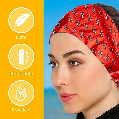 Womens Neck Scarf 23"x23" Small Square Organic Cotton | Headband Scarf Bandana Wrap Head Scarf Breathable Lightweight2