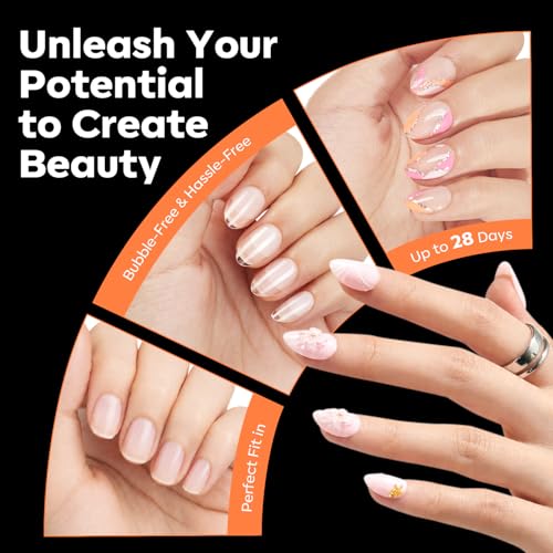 Image of Modelones Extra Short Almond Nail Tips 240PCS Soft Gel Nail Tips Full Cover Pre-Shaped Half Matte Clear Nail Extension Tips Press On Nails for DIY Manicure Salon Use 15 Sizes