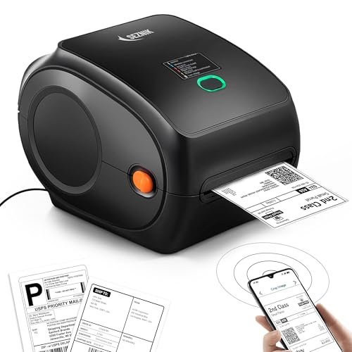 SEZNIK Shakti Bluetooth Shipping Label Printer | 4×6 Label & Different Size Label | Bluetooth, USB Connect| Inkless Thermal | Print from Mobile,...