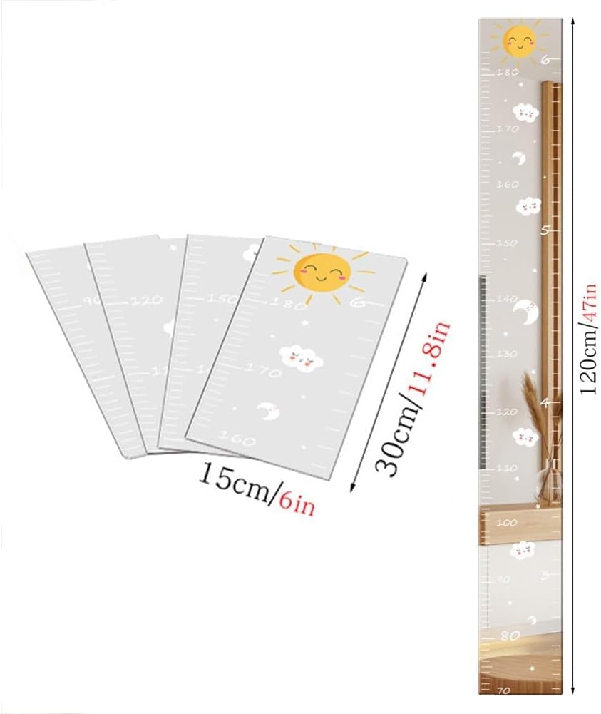 Specchio del Grafico di Crescita per Bambini, Tabella Dell'altezza per Bambini, Vivaio Wall Decor Dress Up Center, Specchio per Bambini Infrangibile per Tutto Il Corpo per La Clinica della, C