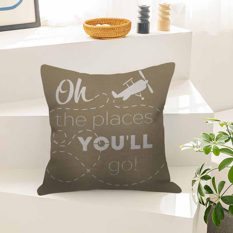 Miniatura 4 de Husandy Fundas de almohada Oh The Places You Will Go - Funda de almohada de 18 x 18 pulgadas, funda de cojín para fiesta en casa