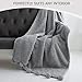 Sherpa Throw 50”x60” Blanket for Couch - 50x60, Grey with Pom Poms - Fuzzy, Fluffy, Plush, Soft, Cozy, Warm - Perfect Throw 50”x60”s for Bed, Sofa, Couches