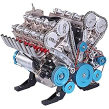 V8 Engine Model Kit That Runs, 3D Metal Mechanical V8 Engine Mechanical Engineering DIY Assembly Model Driven by Motor 500+PCS