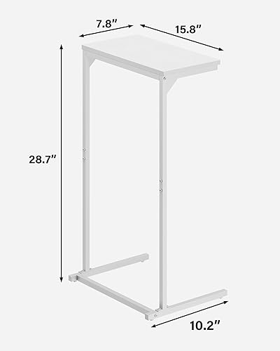 Miniatura 6 de TUTOTAK Mesa auxiliar en forma de C, mesa auxiliar pequeña, juego de 2, mesa de sofá de 28.7 pulgadas de alto, mesa de sofá, sala de estar,