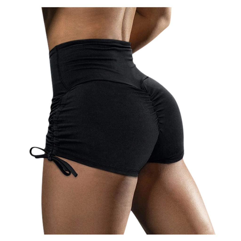 Womens Scrunch Booty Workout Shorts with Adjustable Side Ties High Waisted Butt Lifting Gym Pants