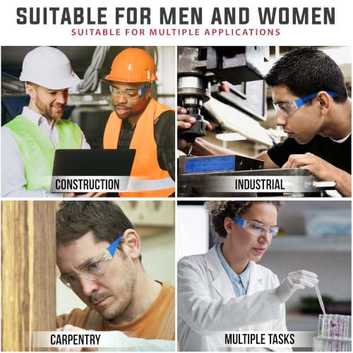 Image of BISON LIFE Clear Safety Glasses - ANSI Z87.1 Certified Scratch & Impact Resistant Eye Protection Goggles for Men & Women