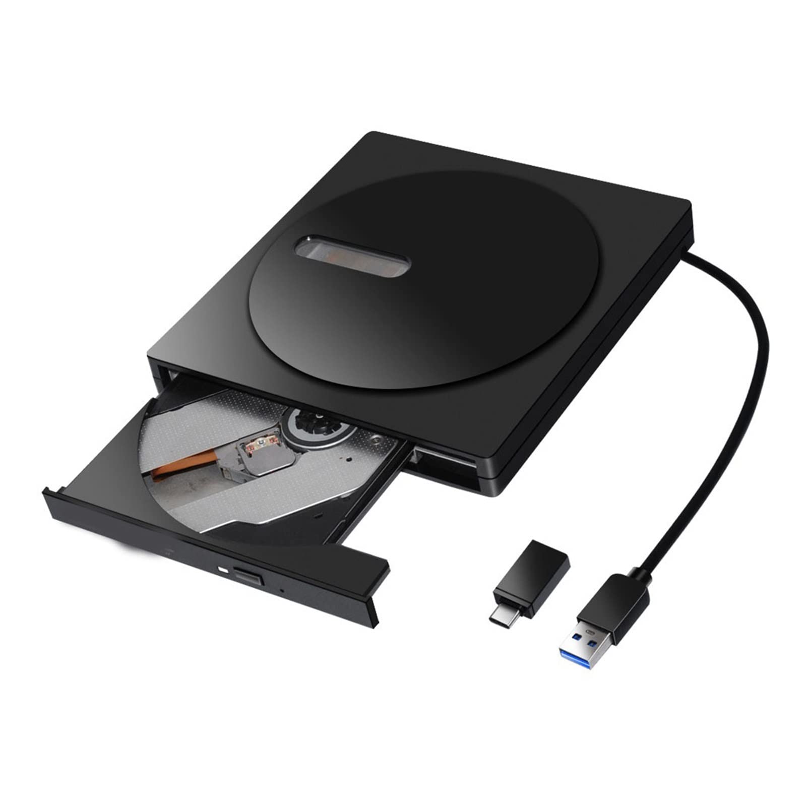 Portable Externe CD-RW DVD-RW Taper C & USB3.0 CD DVD ROM Joueur Drive Writer Rewriter Burner