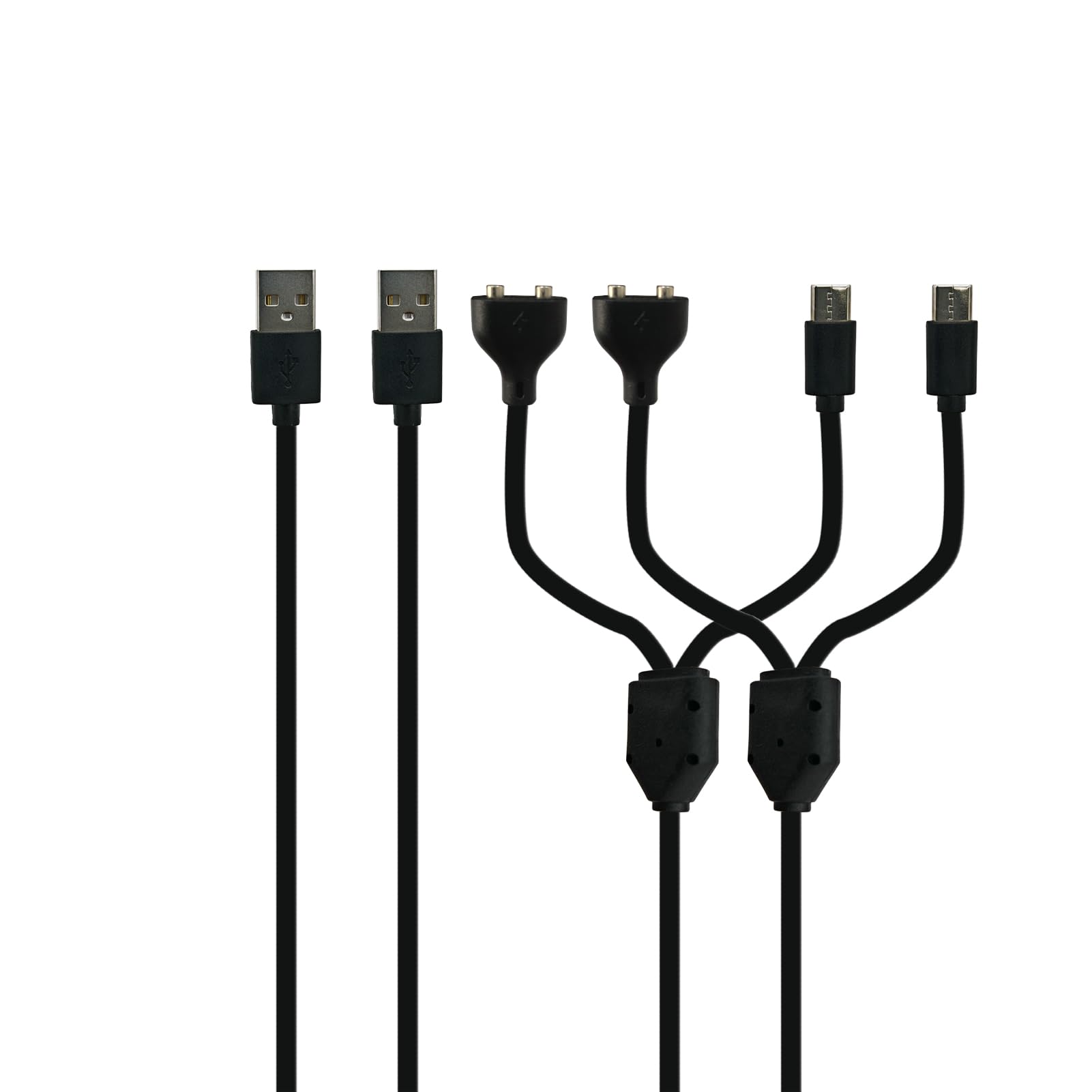 Dog Training Collar Charger Replacement for NVK Dog Shock Collar and Remote - 2-in-1 Magnetic Charging Cable Micro USB Cord Black, 2 PCS