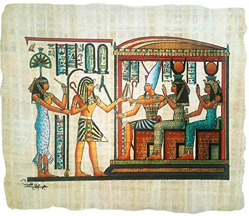 Papyrus égyptien original fait main 33x43cm avec peinture artisanale réf 44H-A