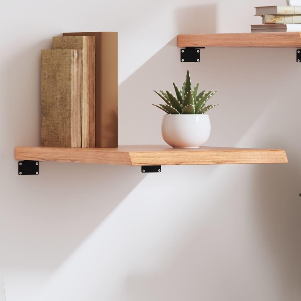 YUANCHUTOP Rustic Oak Floating Shelf, 40x60 cm Live Edge Wood Shelf, Wall Mounted Display Ledge Shelves Farmhouse Vintage Wall Decor for Living Room Bedroom Kitchen