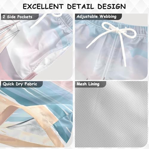 Sailboat Sea Beach Boys Swim Trunks Kids Toddler Beach Board Shorts Teen Quick Dry Bathing Suit Swimsuit3