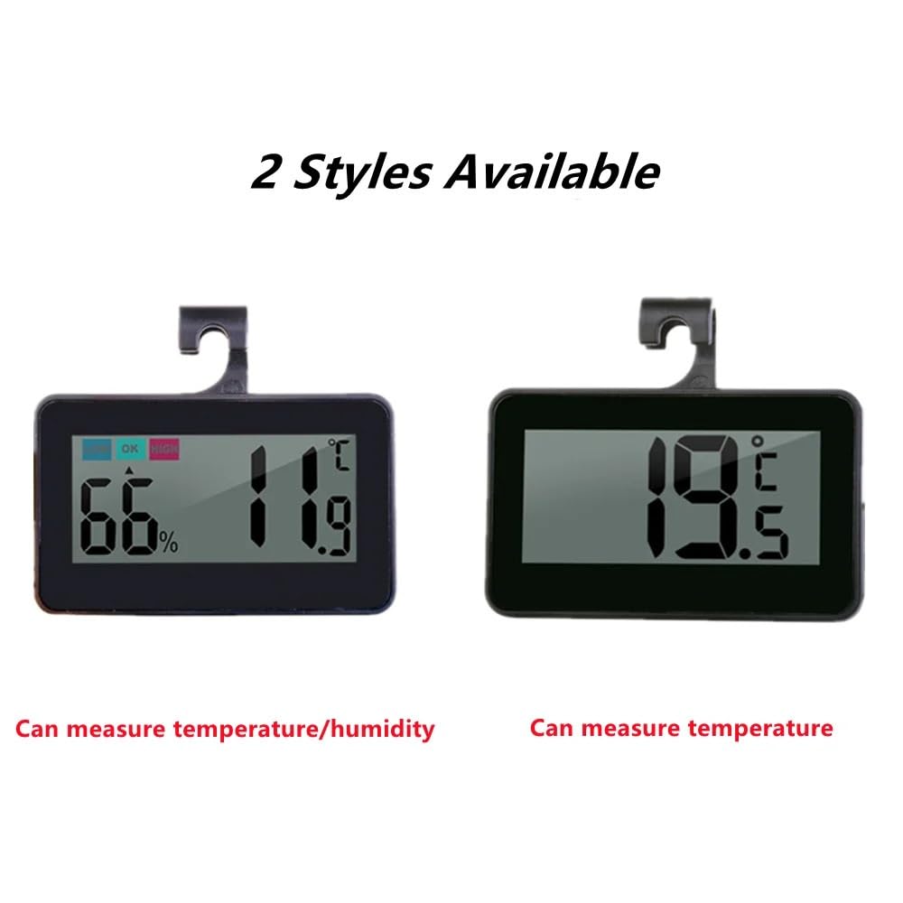 Thermomètre et hygromètre domestique polyvalent, numérique LCD, for chambre à coucher, sous-sol, stockage au froid, réfrigérateur, thermomètre (Color : With Humidity Black)