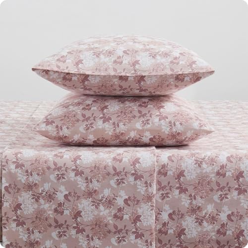 Image of Tahari Home Brushed Flannel 4-Piece Bedding Set, Queen, Mora Blush