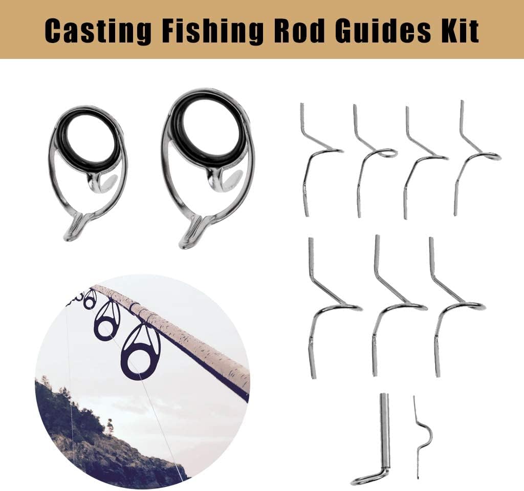 zalati Fishing Rod Guides 11pcs Stainless Steel Repair Kit with Storage