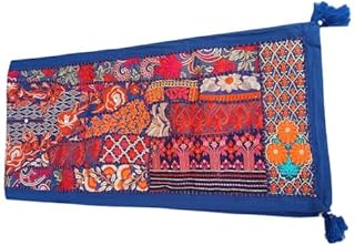 Handmade Traditional Embroidered Table Runner Vintage Colorful Patchwork...