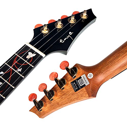 Enya Tenor Ukulele 26 Inch AAA Solid Mahogany Cutaway Gloss Ukelele for beginner Intermediate Advanced(EUT-M6)