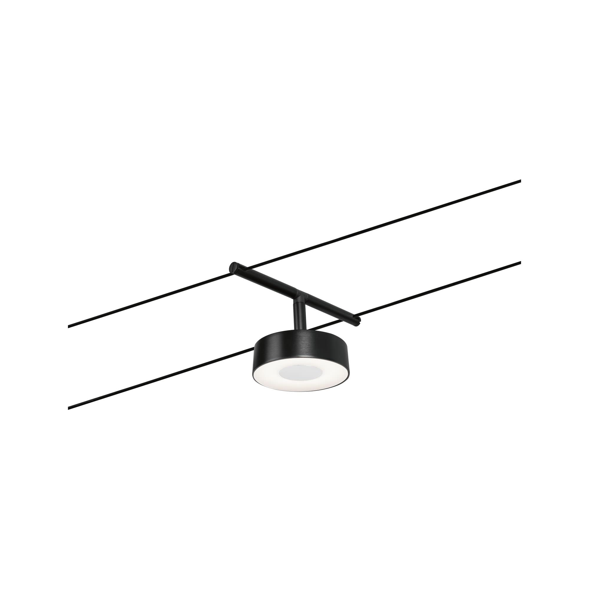 Paulmann 94479 Système de câbles LED Circle Kit de base 5 x 400 lm, 5 x 5 W blanc chaud inclus, noir mat, chrome, matière plastique, métal Système d'éclairage 3000 K