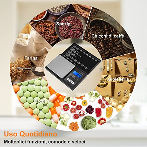 Vinabo Digitale precisieweegschaal 700g/0.01g Precisie Mini Keukenweegschaal Digitale Weegschaal Fijne Schaal Muntschaal Lcd-scherm Multifunctioneel voor Keuken Sieraden Koffie Kleine Poederschaal - Afbeelding 2