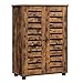 VASAGLE Armario baño, Mueble almacenaje, Aparador con puerta persiana, 2 estantes ajustables en altura, para baño, dormitorio, sala de estar, pasillo, Marrón Rústico BBK142X01
