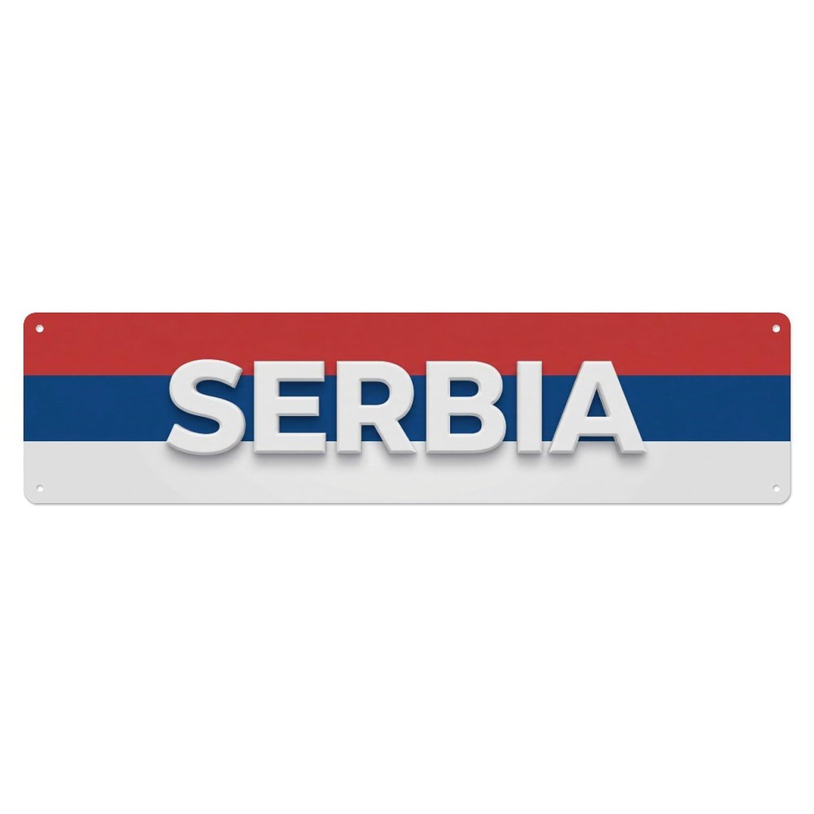 Metal Tin Sign Vintage Serbia Flag Pattern