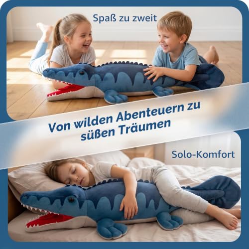 Tiny Heart Mosasaurus Dinosaurier Plüschtier - Realistisches Stofftier, Niedliches und Weiches Geschenk für Kinder… – Ansicht 5