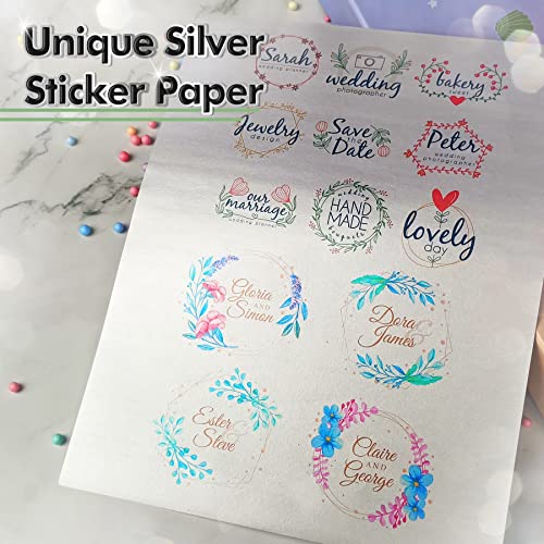 Koala Silver Printable Sticker Paper For Inkjet And Laser Printers - 20 Sheets 8.5X11 In Silver Glossy Sticker Paper For Diy Wedding, Birthday Party, Gift Decors #TOP1