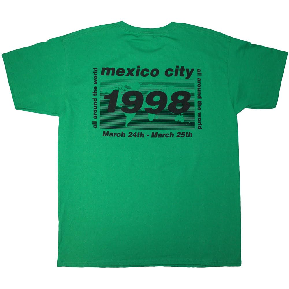 Rock Off officially licensed products Oasis World Tour 1998 Mexico City T Shirt L Green