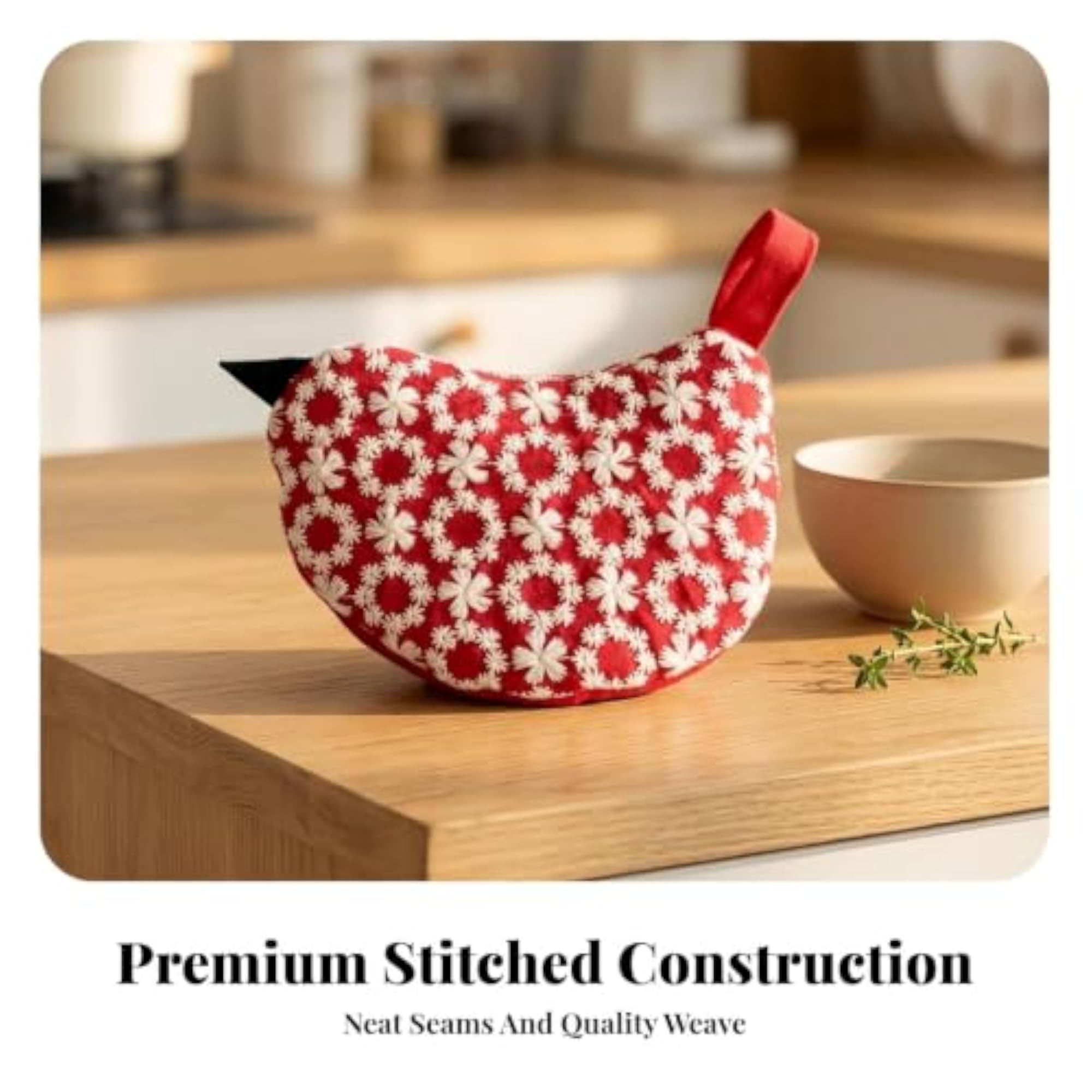 Bird-Shaped Hot Pad with Hanging Loop
