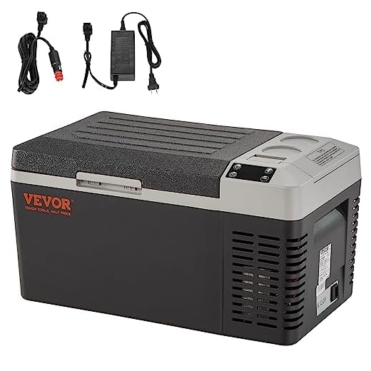 VEVOR Nevera Eléctrica Portátil de 20 L Nevera Portátil para Coche 12/24 V CC 100-240 V CA Nevera de Una Zona para Coche 0,6 kW.h -20 °C a 10 °C Congelador Ajustable para Camión Barco Camping