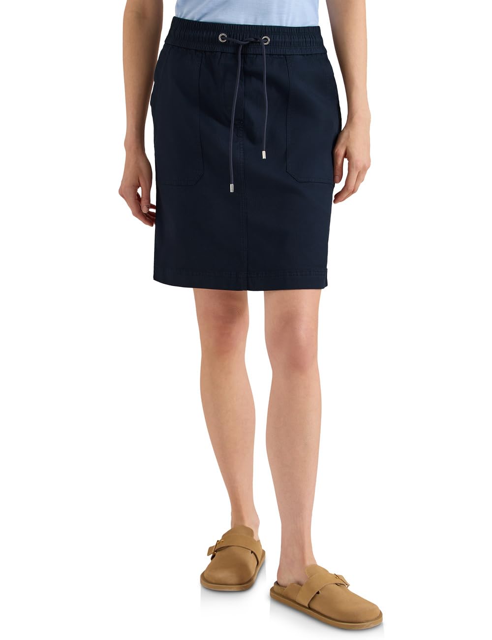 Damen Knielanger Rock im Washed-Look
