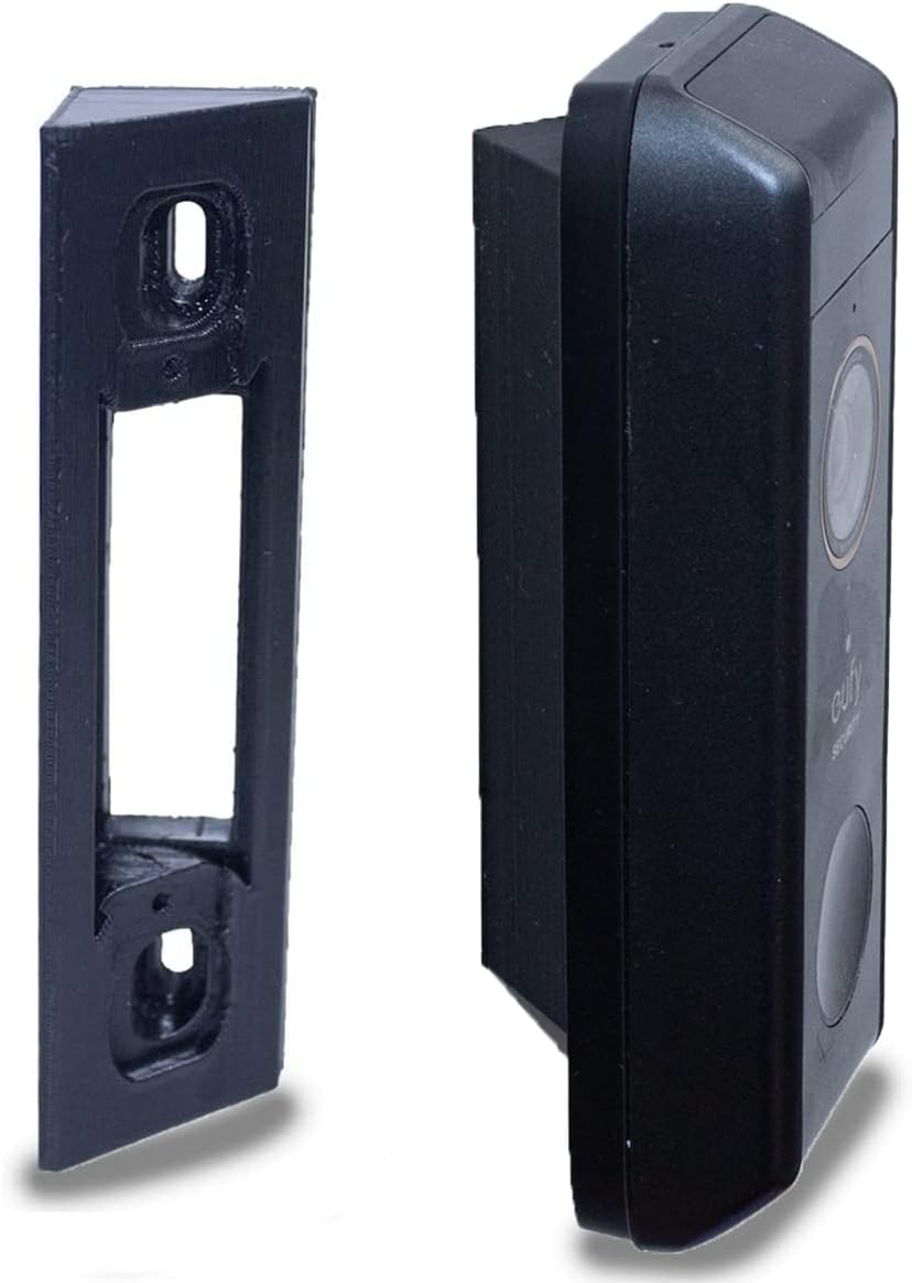45° Corner Angle Mount for Eufy Video Doorbell E340, S210, 2K Wired, Wireless and 1080p Grade Models T8200/T8203/T8210/T8212/T8222 Angled Wall Bracket Wedge for Improved Viewing Angle – Black