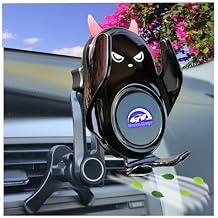 Car Phone Holder Mount Wireless Charging Auto Clamping with Rotatable Vent Clip Cute Demon for iPhone Samsung Galaxy Andriod Phone