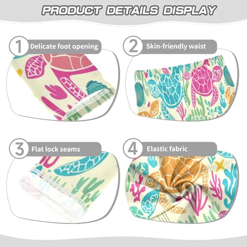 Toddler Girls Leggings Printed Yoga Pants Leggings Yellow Pink Turtles for Kids3