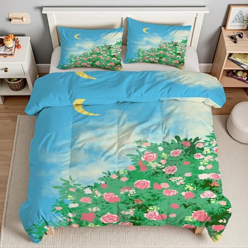 Housse de couette 220x240 cm avec 2 taies parure de lit printemps - 3