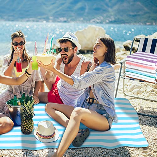 Tudomro 6 Pcs 75 X 40 Inch Extra Large Beach Towels Oversized Beach Towel Pool Towel Blanket Set Absorbent Bath Towel Microfiber Plush Fluffy Swim Towels For Adults Men Women (Cabana Stripe) #TOP4